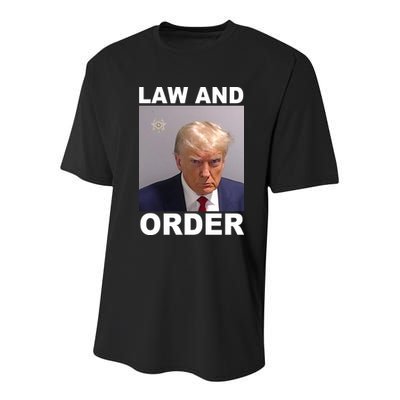 Donald Trump Law And Order Mugshot Youth Performance Sprint T-Shirt