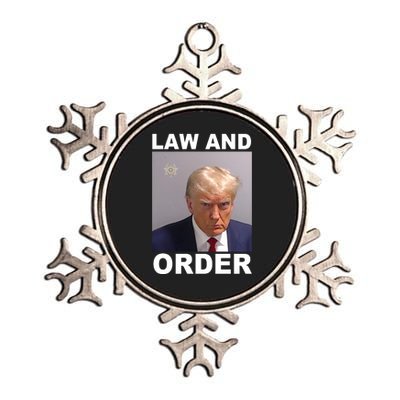 Donald Trump Law And Order Mugshot Metallic Star Ornament