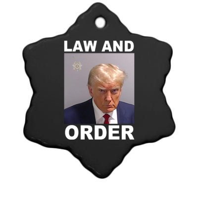 Donald Trump Law And Order Mugshot Ceramic Star Ornament