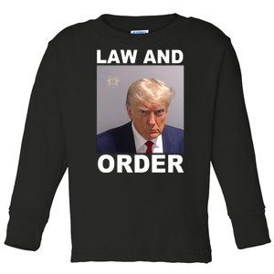 Donald Trump Law And Order Mugshot Toddler Long Sleeve Shirt