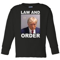 Donald Trump Law And Order Mugshot Toddler Long Sleeve Shirt