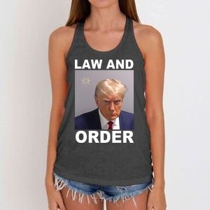 Donald Trump Law And Order Mugshot Women's Knotted Racerback Tank