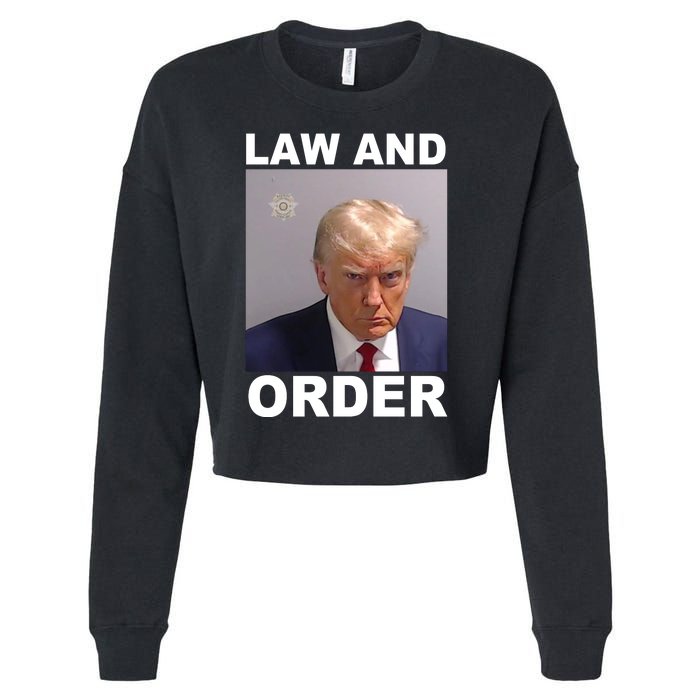 Donald Trump Law And Order Mugshot Cropped Pullover Crew