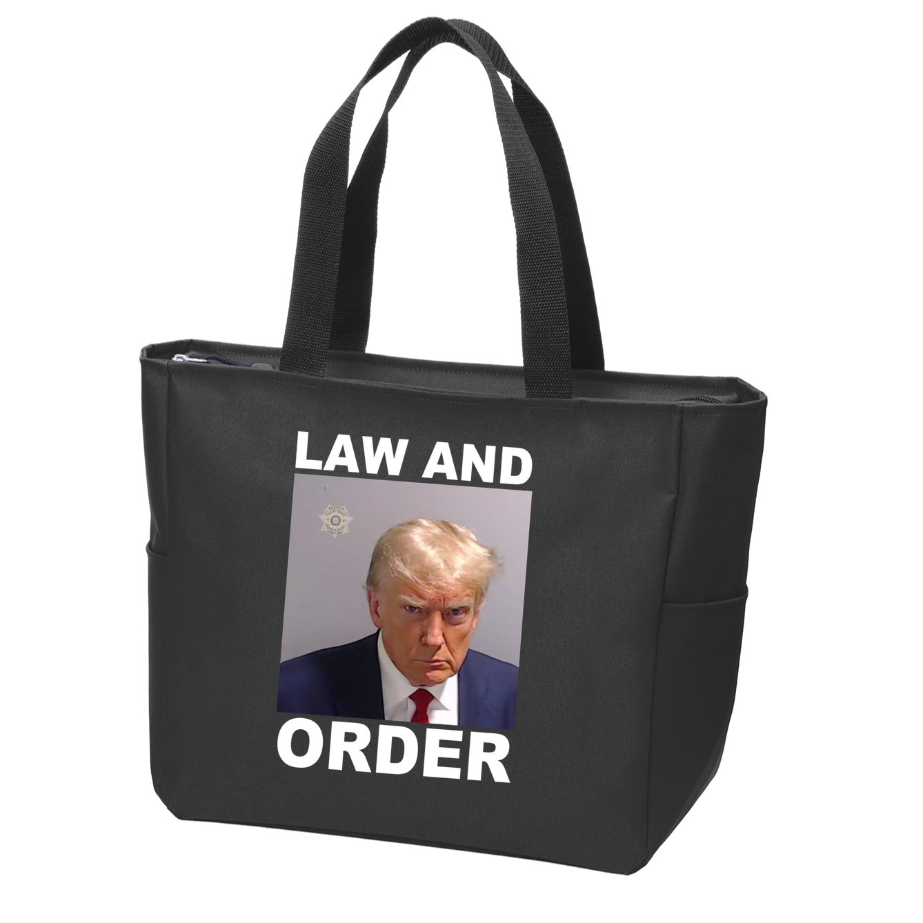 Donald Trump Law And Order Mugshot Zip Tote Bag
