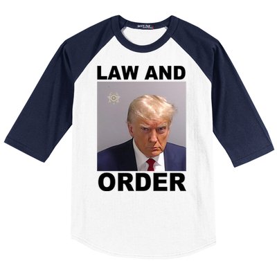 Donald Trump Law And Order Mugshot Baseball Sleeve Shirt