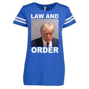 Donald Trump Law And Order Mugshot Enza Ladies Jersey Football T-Shirt