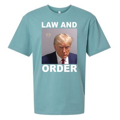 Donald Trump Law And Order Mugshot Sueded Cloud Jersey T-Shirt