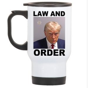 Donald Trump Law And Order Mugshot Stainless Steel Travel Mug