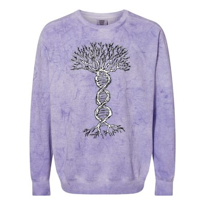 DNA Tree Life Genetics Biologist Science Earth Day Colorblast Crewneck Sweatshirt