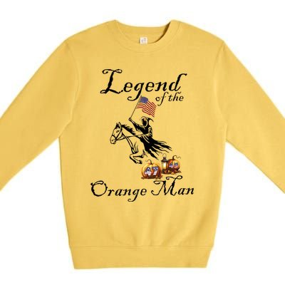 Donald Trump Legend Of The Orange Man Halloween Premium Crewneck Sweatshirt