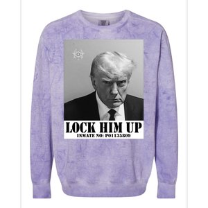 Donald Trump Lock Him Up Inmate Mugshot Colorblast Crewneck Sweatshirt