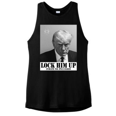 Donald Trump Lock Him Up Inmate Mugshot Ladies PosiCharge Tri-Blend Wicking Tank