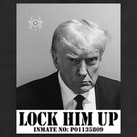 Donald Trump Lock Him Up Inmate Mugshot 7 Panel Mesh Trucker Snapback Hat