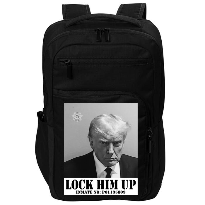 Donald Trump Lock Him Up Inmate Mugshot Impact Tech Backpack
