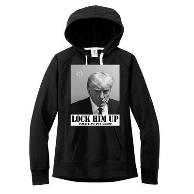 Donald Trump Lock Him Up Inmate Mugshot Women's Fleece Hoodie