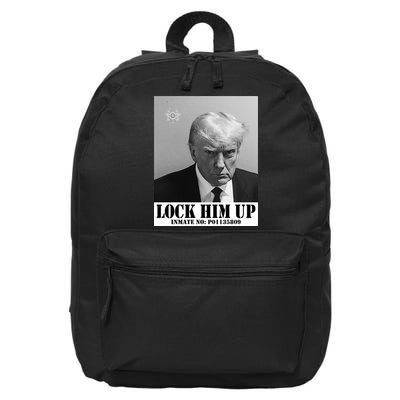 Donald Trump Lock Him Up Inmate Mugshot 16 in Basic Backpack