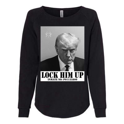 Donald Trump Lock Him Up Inmate Mugshot Womens California Wash Sweatshirt