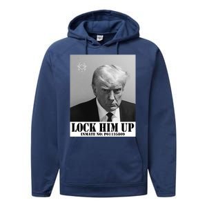 Donald Trump Lock Him Up Inmate Mugshot Performance Fleece Hoodie