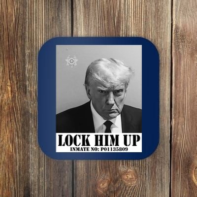 Donald Trump Lock Him Up Inmate Mugshot Coaster