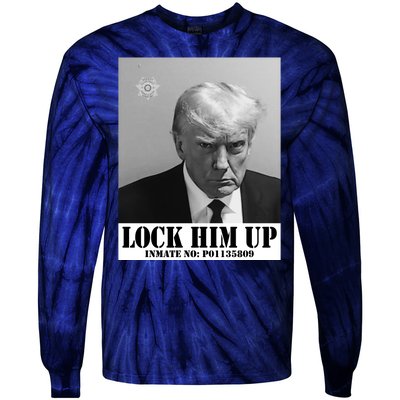 Donald Trump Lock Him Up Inmate Mugshot Tie-Dye Long Sleeve Shirt