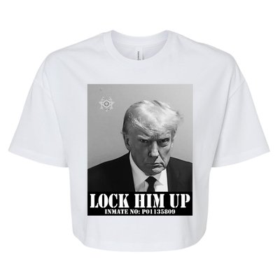 Donald Trump Lock Him Up Inmate Mugshot Bella+Canvas Jersey Crop Tee