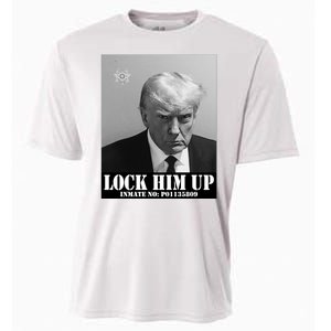 Donald Trump Lock Him Up Inmate Mugshot Cooling Performance Crew T-Shirt