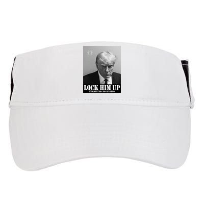 Donald Trump Lock Him Up Inmate Mugshot Adult Drive Performance Visor