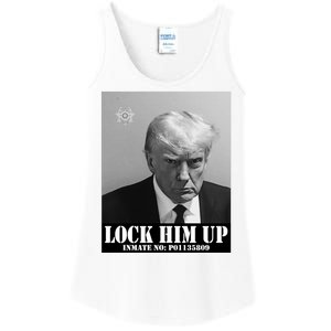 Donald Trump Lock Him Up Inmate Mugshot Ladies Essential Tank