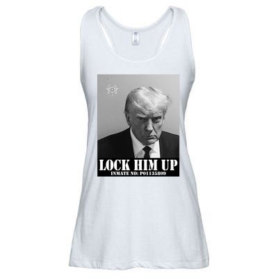 Donald Trump Lock Him Up Inmate Mugshot Ladies Essential Flowy Tank