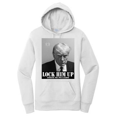 Donald Trump Lock Him Up Inmate Mugshot Women's Pullover Hoodie