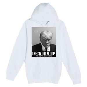 Donald Trump Lock Him Up Inmate Mugshot Premium Pullover Hoodie