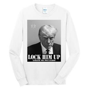 Donald Trump Lock Him Up Inmate Mugshot Tall Long Sleeve T-Shirt