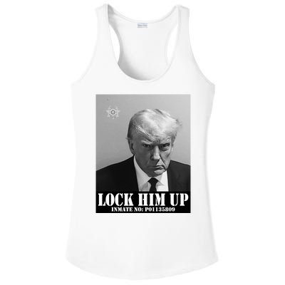 Donald Trump Lock Him Up Inmate Mugshot Ladies PosiCharge Competitor Racerback Tank