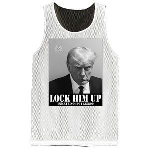 Donald Trump Lock Him Up Inmate Mugshot Mesh Reversible Basketball Jersey Tank