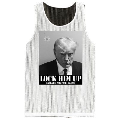 Donald Trump Lock Him Up Inmate Mugshot Mesh Reversible Basketball Jersey Tank