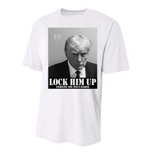 Donald Trump Lock Him Up Inmate Mugshot Performance Sprint T-Shirt