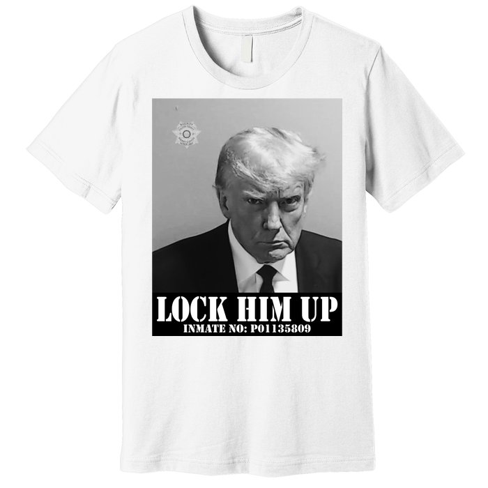 Donald Trump Lock Him Up Inmate Mugshot Premium T-Shirt