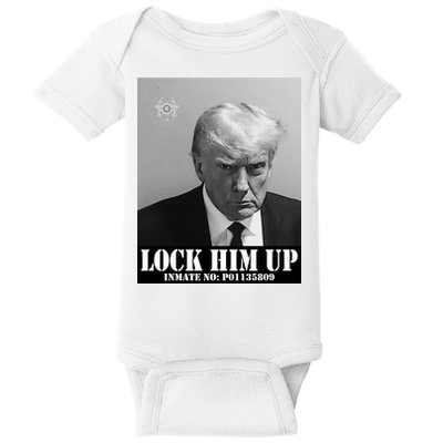 Donald Trump Lock Him Up Inmate Mugshot Baby Bodysuit