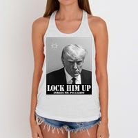 Donald Trump Lock Him Up Inmate Mugshot Women's Knotted Racerback Tank