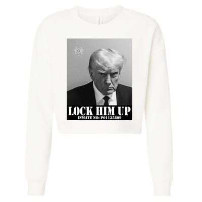 Donald Trump Lock Him Up Inmate Mugshot Cropped Pullover Crew