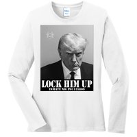 Donald Trump Lock Him Up Inmate Mugshot Ladies Long Sleeve Shirt