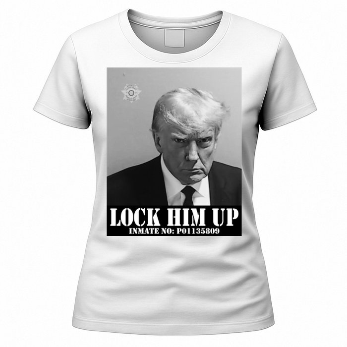 Donald Trump Lock Him Up Inmate Mugshot Women's T-Shirt