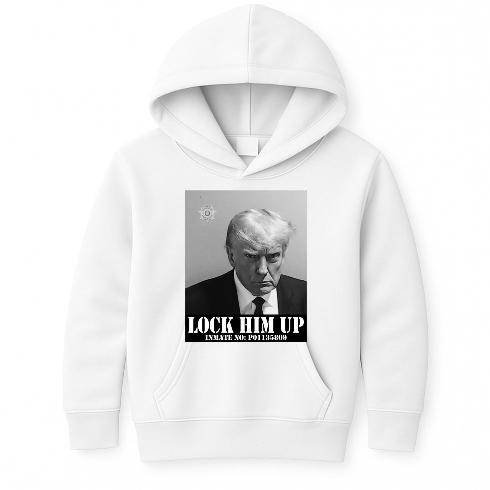 Donald Trump Lock Him Up Inmate Mugshot Kids Hoodie