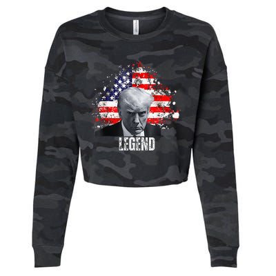 Donald Trump Legend Mug Shot Cropped Pullover Crew