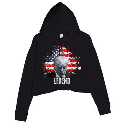 Donald Trump Legend Mug Shot Crop Fleece Hoodie