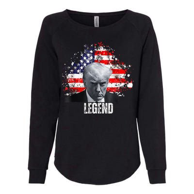 Donald Trump Legend Mug Shot Womens California Wash Sweatshirt