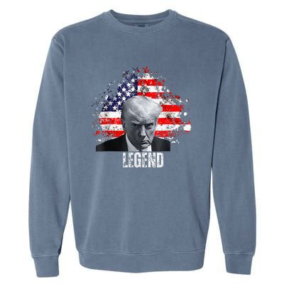 Donald Trump Legend Mug Shot Garment-Dyed Sweatshirt