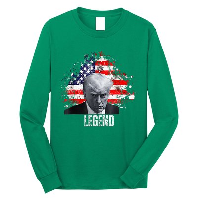 Donald Trump Legend Mug Shot Long Sleeve Shirt