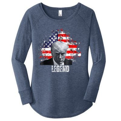 Donald Trump Legend Mug Shot Women's Perfect Tri Tunic Long Sleeve Shirt