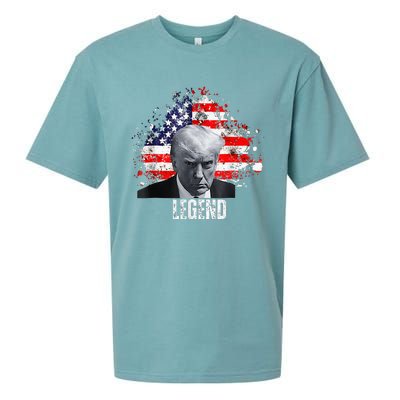 Donald Trump Legend Mug Shot Sueded Cloud Jersey T-Shirt